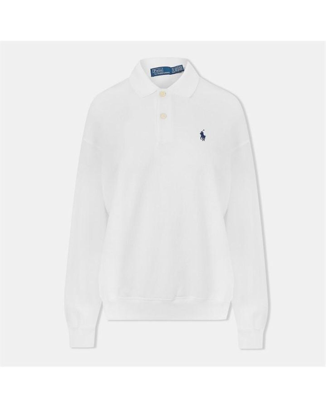 Polo Ralph Lauren Long Sleeve Polo Shirt in White | Lyst UK
