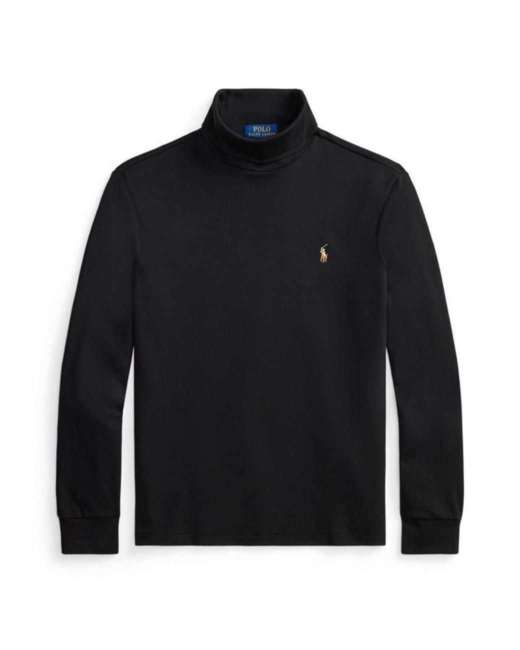 Polo Ralph Lauren Black Soft Cotton Roll Neck Jumper for men