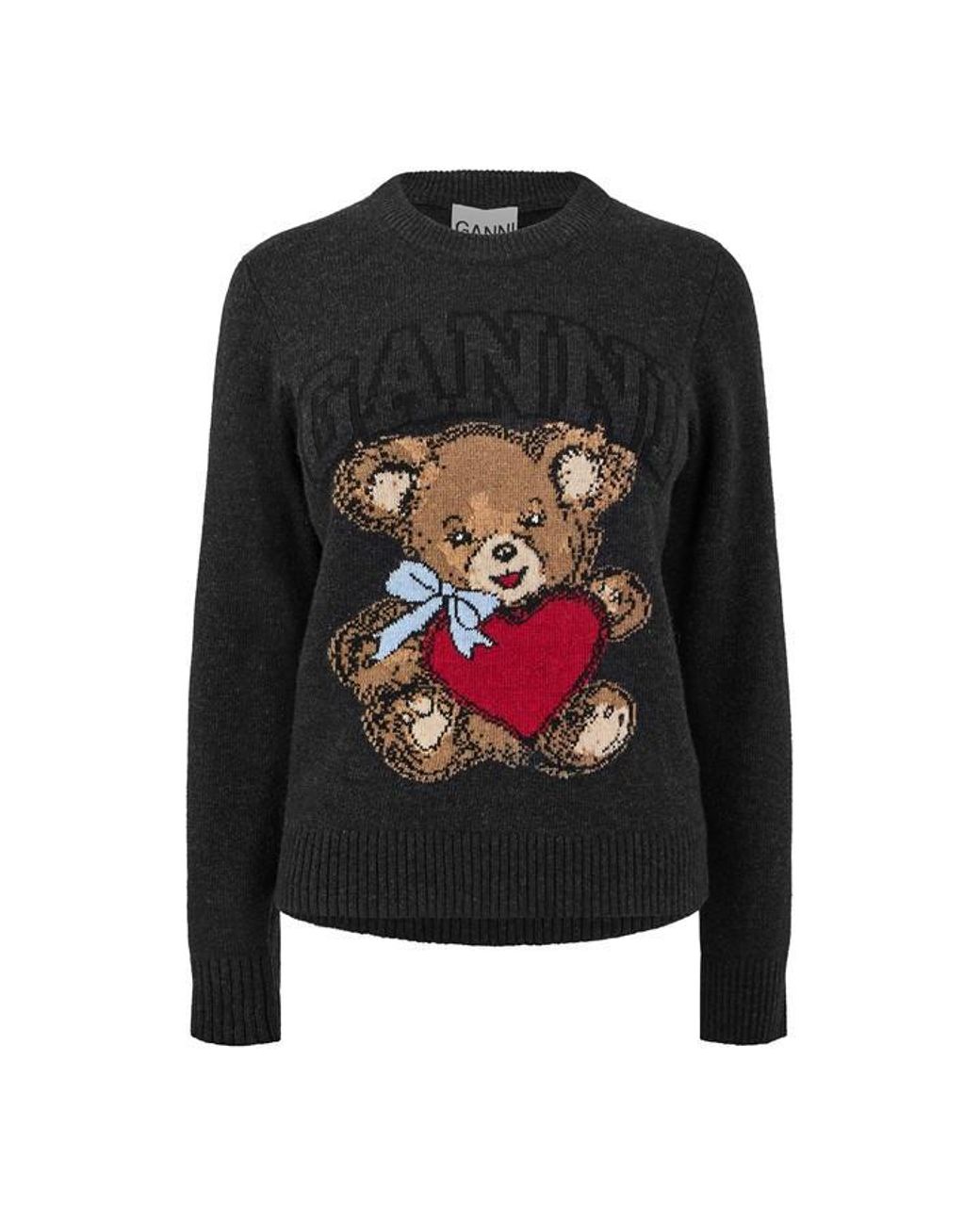 Ganni Black Knitted Crew Neck Jumper
