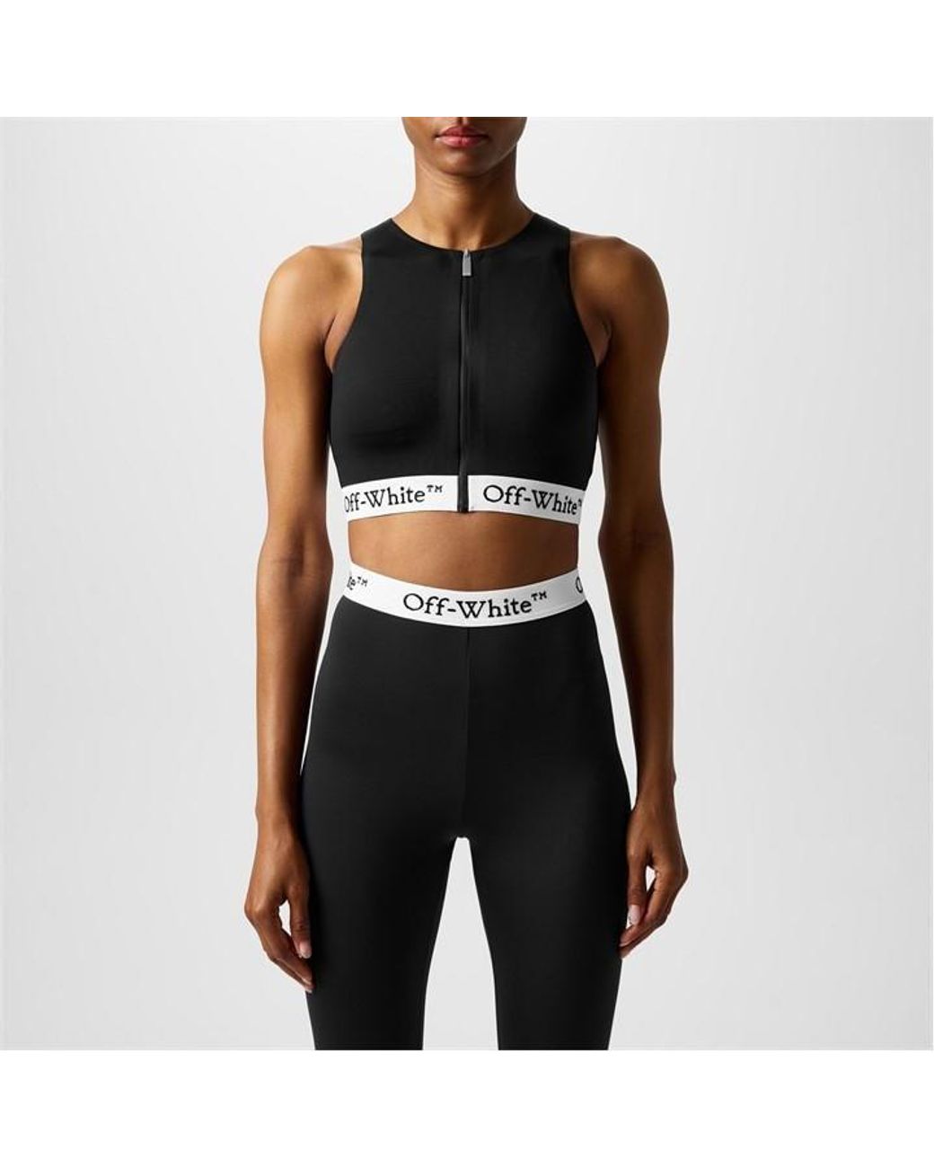 Off-White c/o Virgil Abloh Black Zip-Up Rowing Cropped Stretch Tank Vest