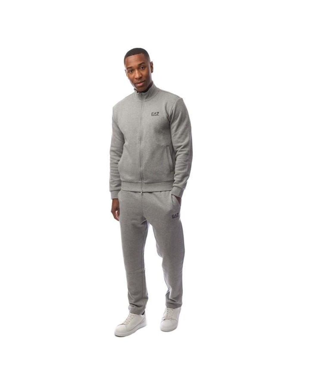EA7 Gray Full-Zip Tracksuit for men