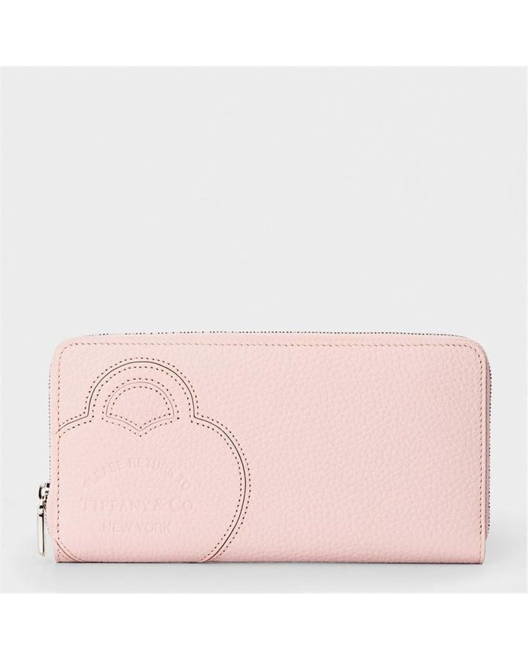 Tiffany & Co Pink Zipped Wallet Zip-Around Multiple Card Slots Coin Purse