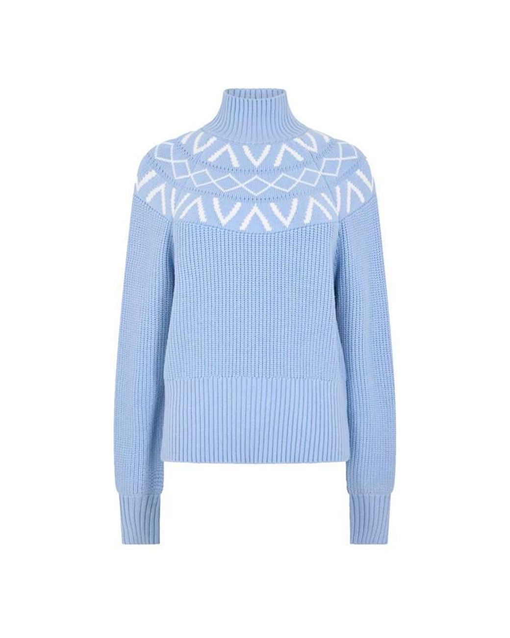 Varley Blue Marcie Knitted Crew Neck Jumper