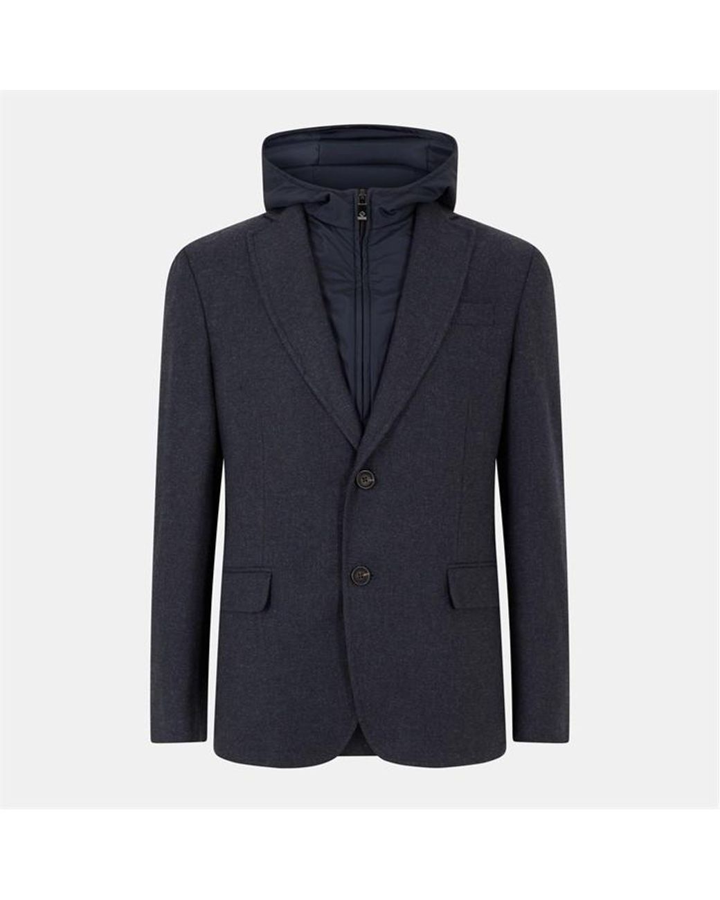 Pal Zileri Blue Structured Bomber Jacket for men