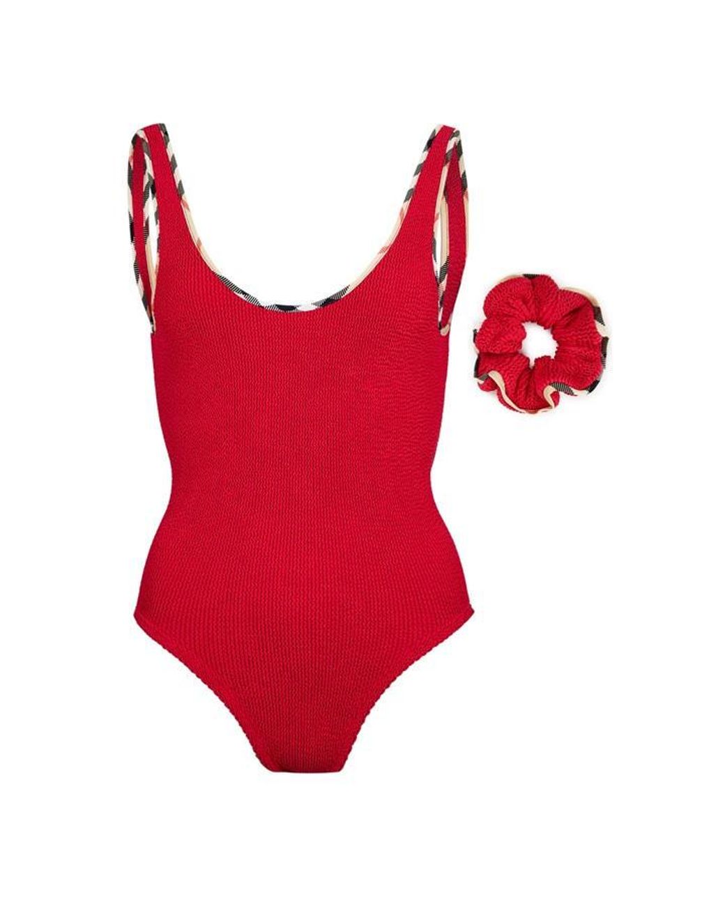 BURBERRY X HUNZA G Red X Hunza G Faye Swimsuit