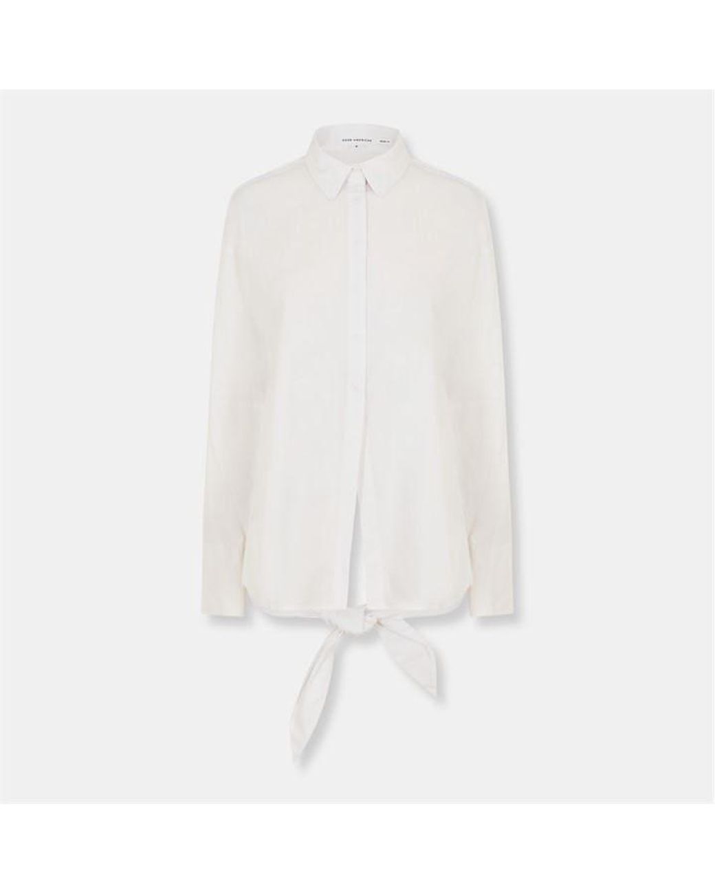 GOOD AMERICAN White Tie Long Sleeve Shirt