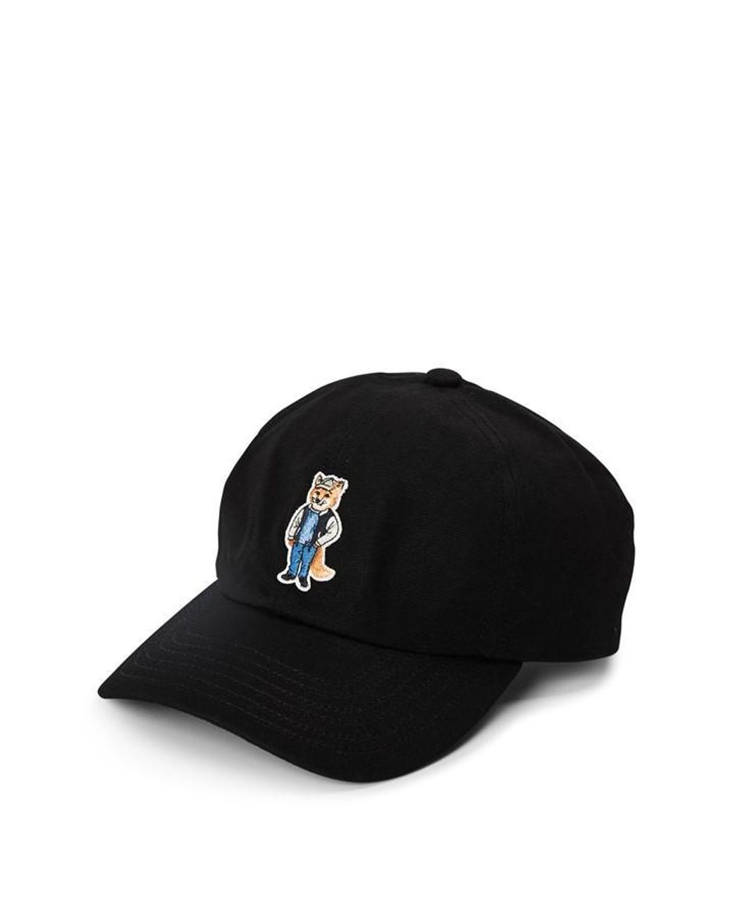 Maison Kitsuné Black Dressed Fox Baseball Cap for men
