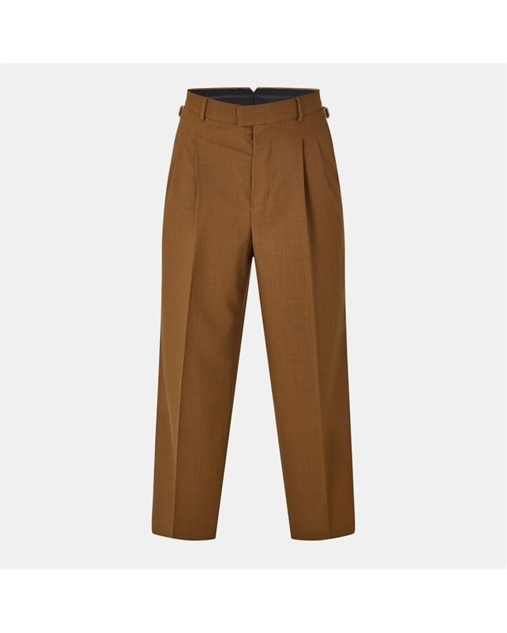 AMI Brown Straight Leg Trousers for men
