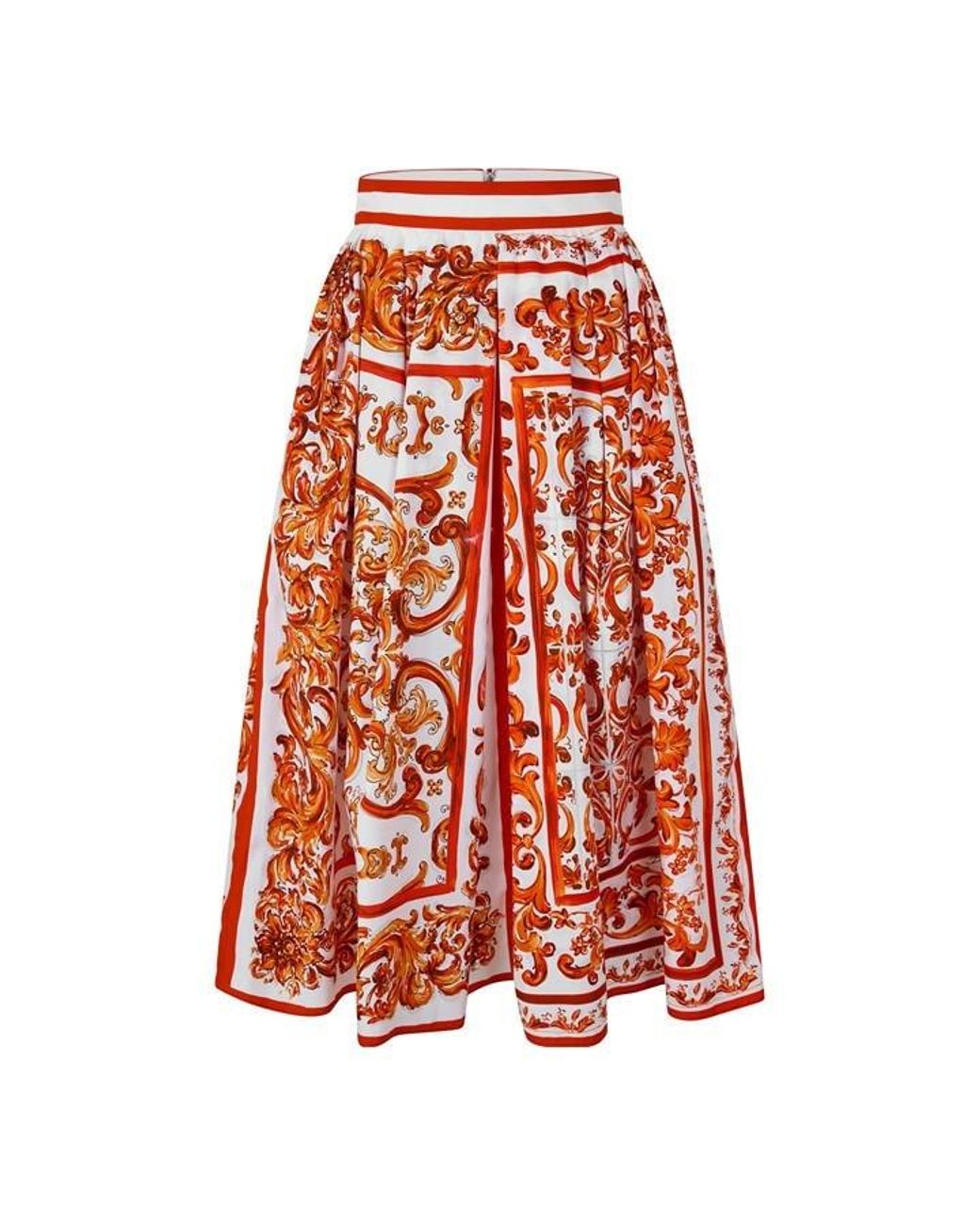 Dolce & Gabbana Red Dg Midi Skirt Ld63