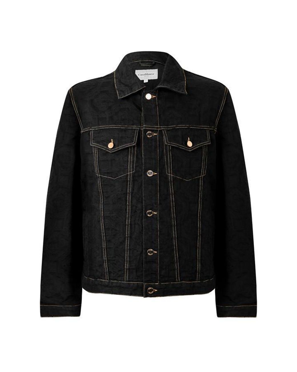 Casablanca Black Collared Denim Jacket for men