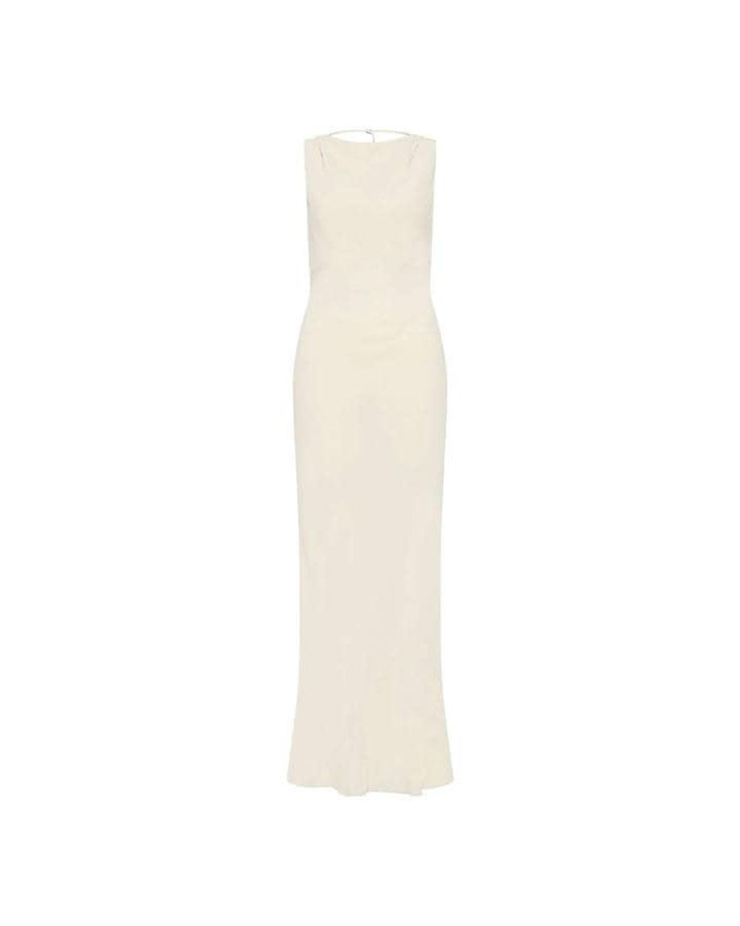 St. Agni White Draped Cowl Maxi Dress