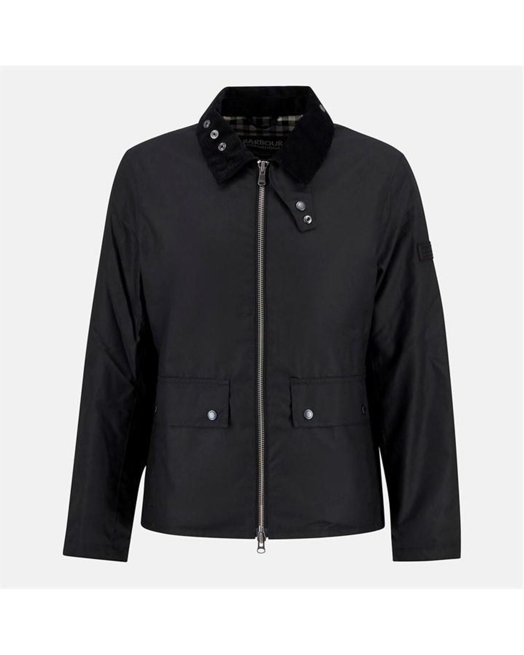 Barbour Black Marker Long Sleeve Full Zip Wax Jacket for men