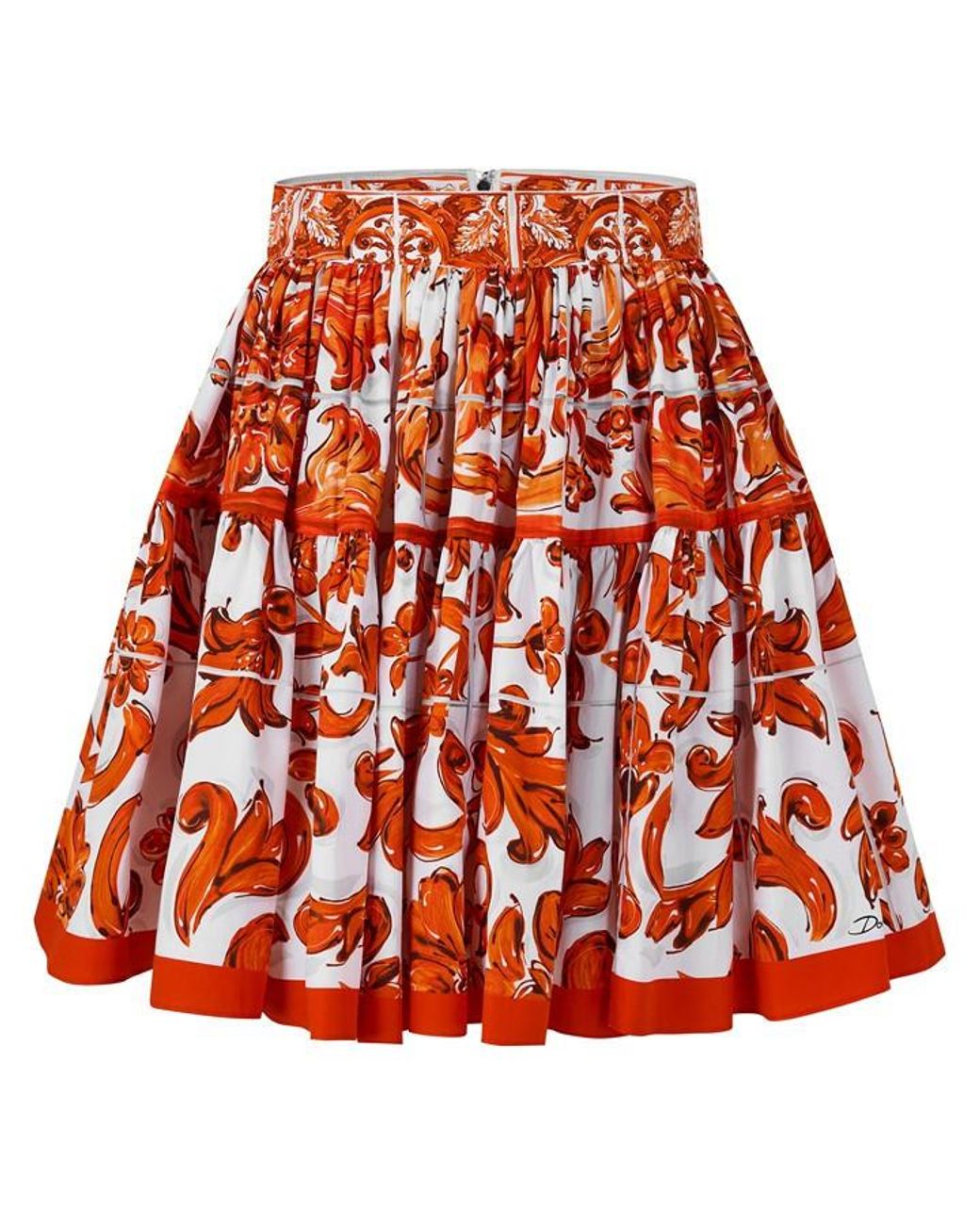 Dolce & Gabbana Red Dg Skater Skirt Ld63