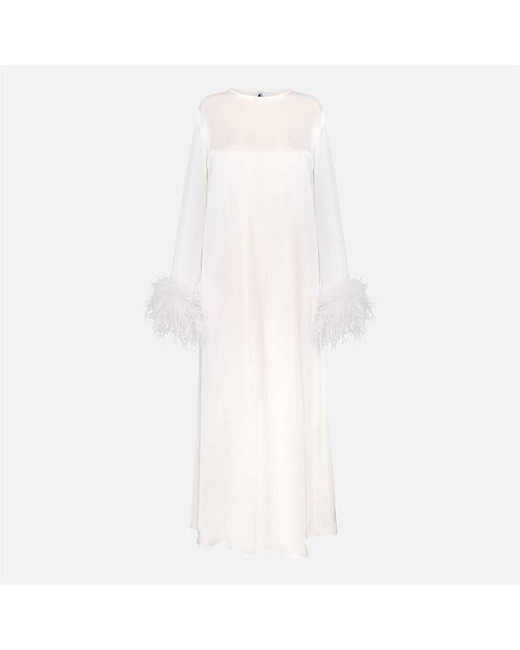Sleeper White Suzi Maxi Dress With Detachable Feathers