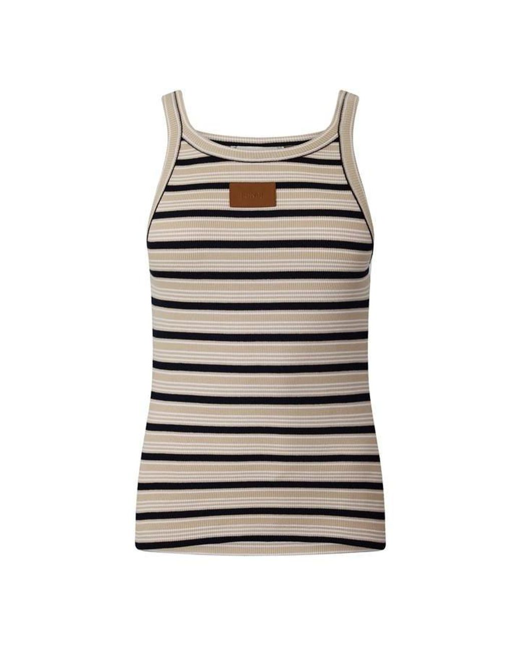 Fendi Gray Stripe Tank Vest