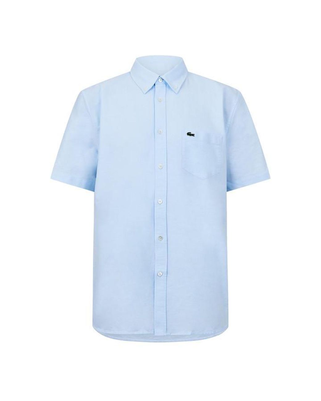 Lacoste White Short Sleeve Oxford Shirt for men