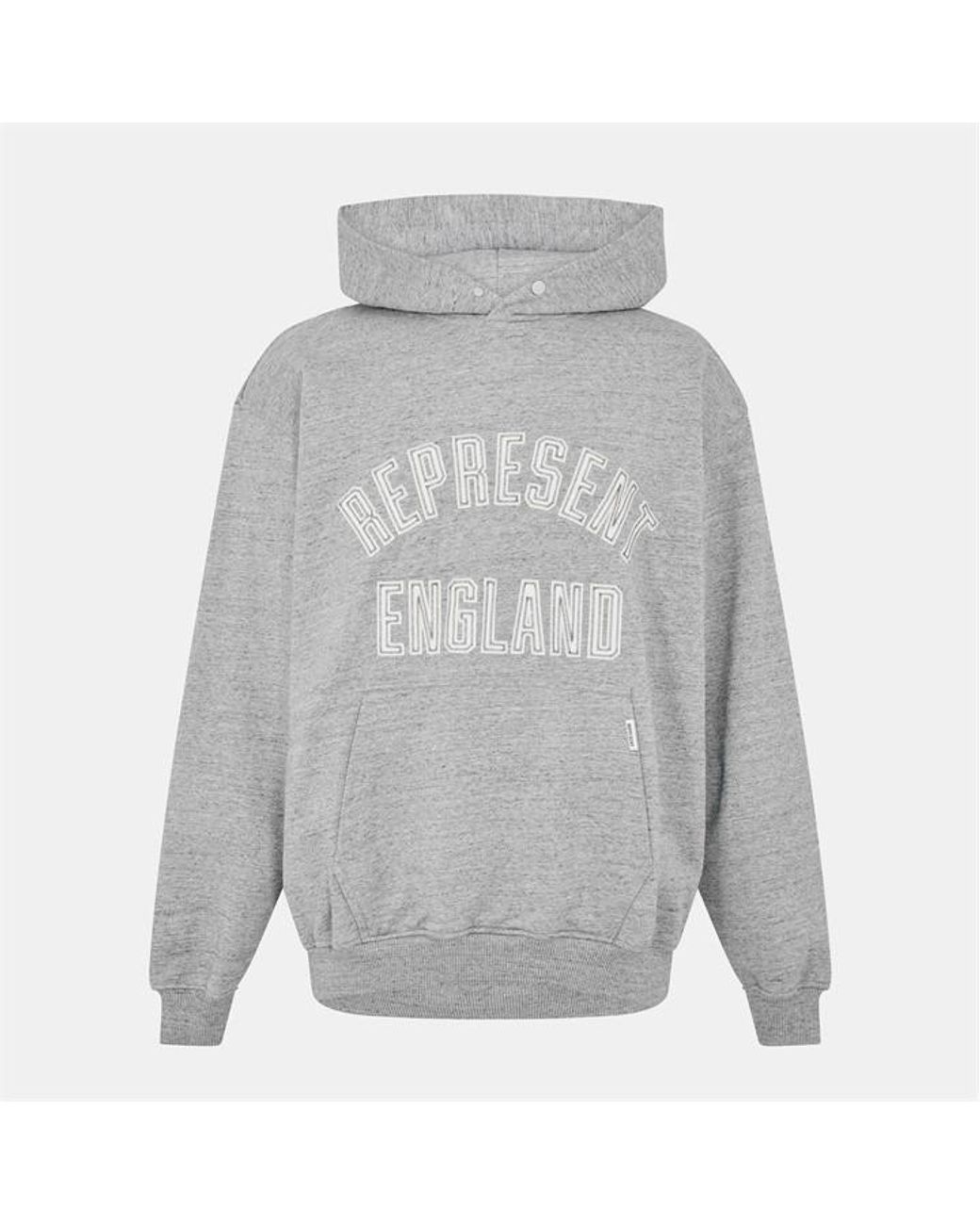 Represent Gray Relaxed Fit Pull Over Hoodie for men