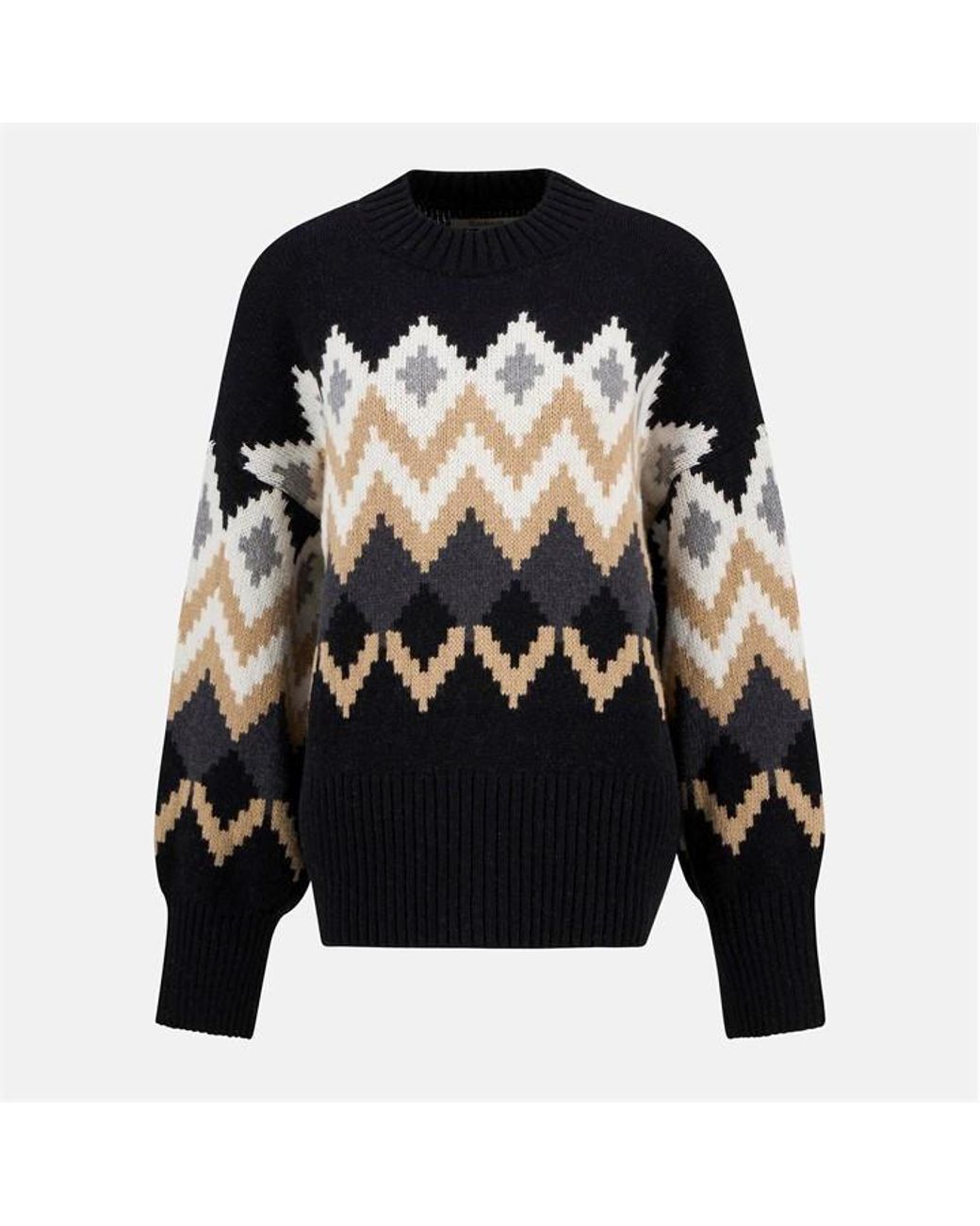 Barbour Black Cecilia Fair Isle Jumper