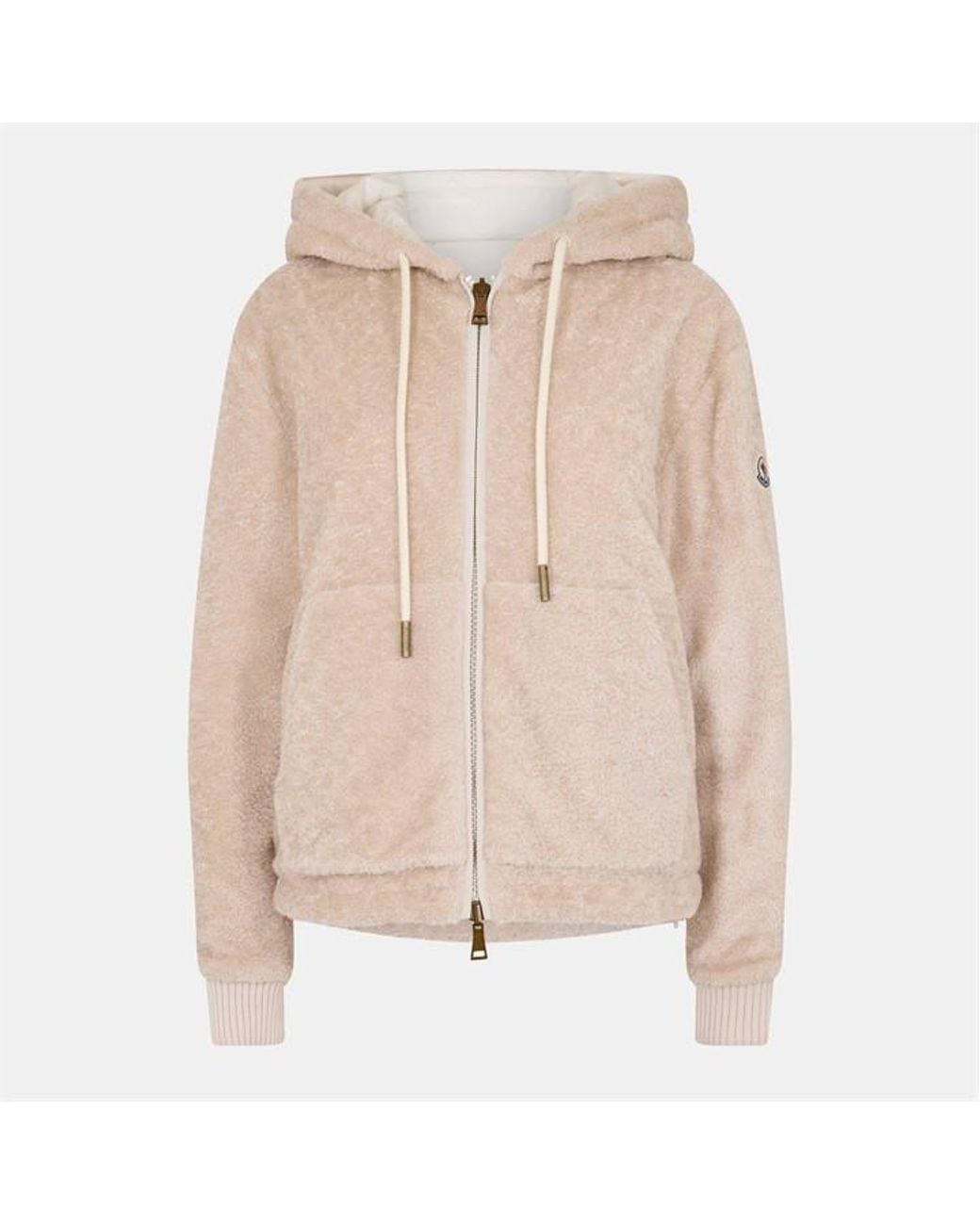 Moncler Natural Zip-Up Structured Knit Cardigan