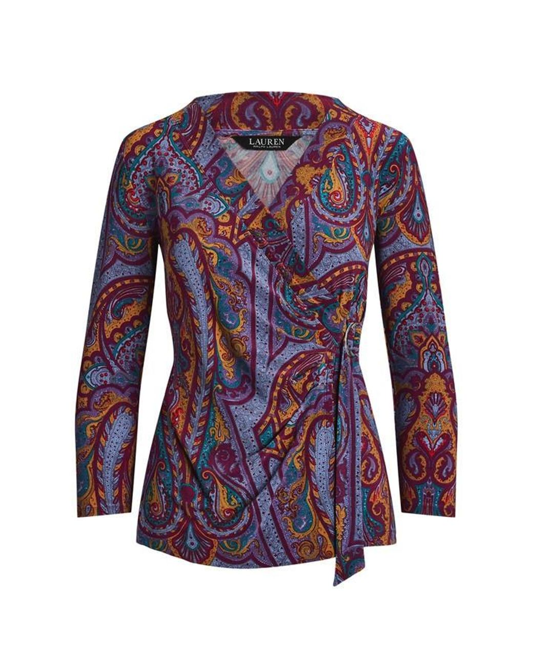 Ralph Lauren Purple Jainab Wrap Top