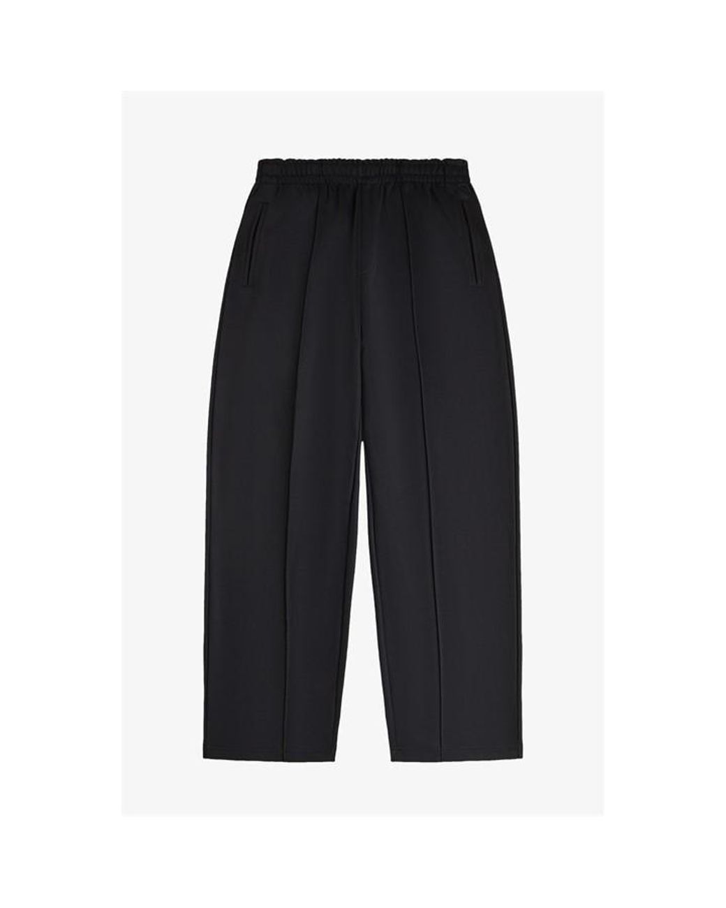 Fred Perry Black Patch Track Pant Open-Hem Cotton Relaxed-Fit Joggers for men