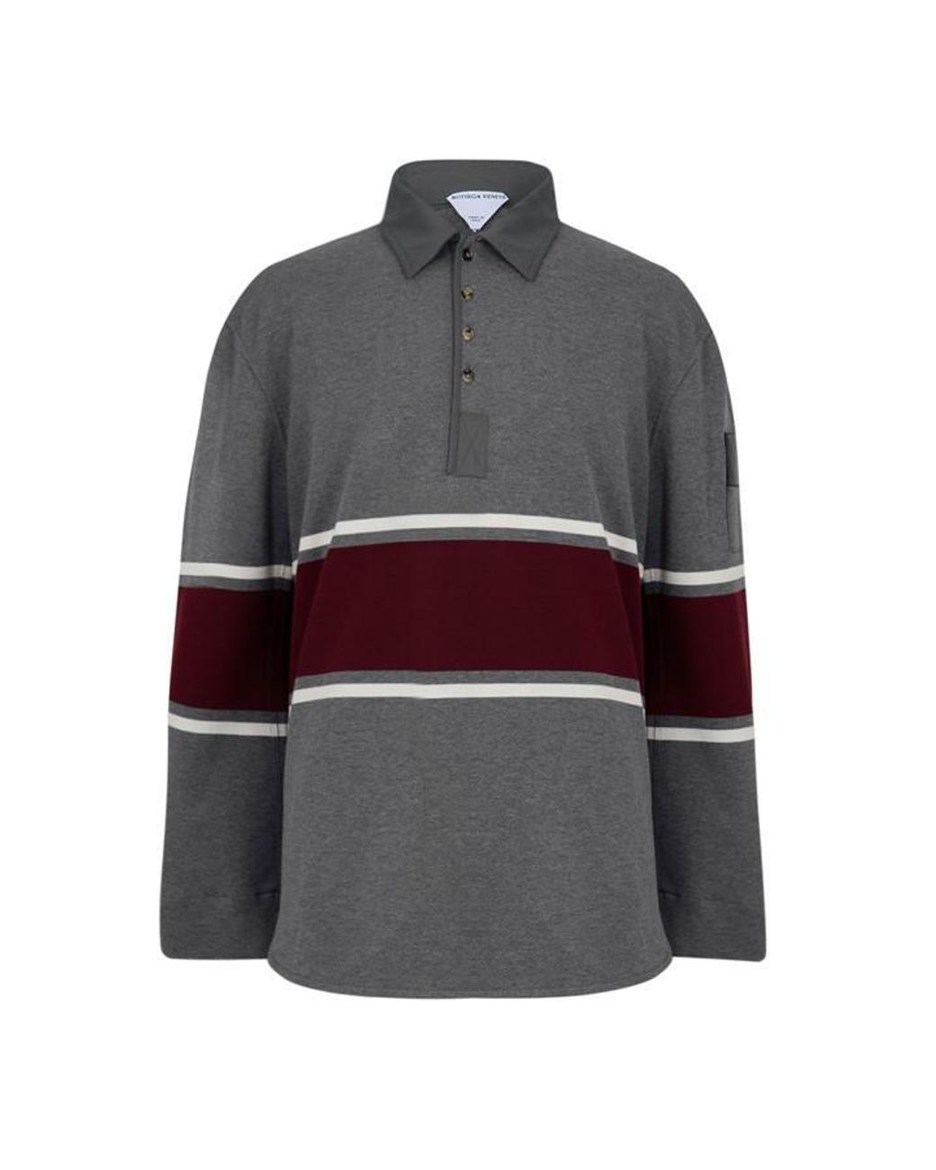 Bottega Veneta Gray Longsleeve Rugby Shirt for men