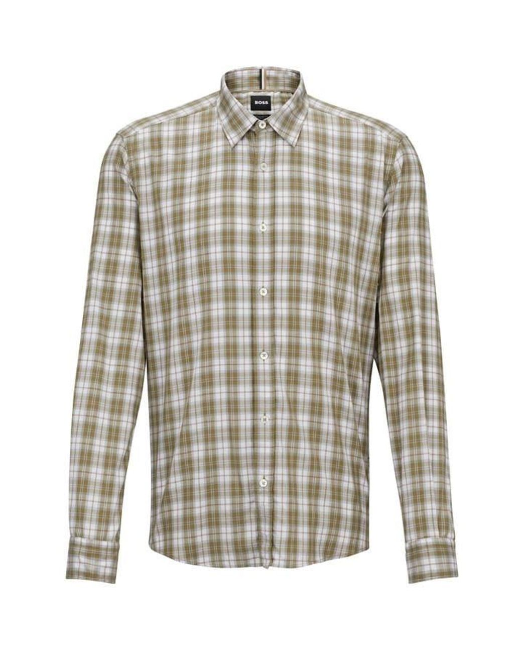 Boss Gray S-Liam-Kent-C1-233 Plain Long-Sleeve Shirt for men