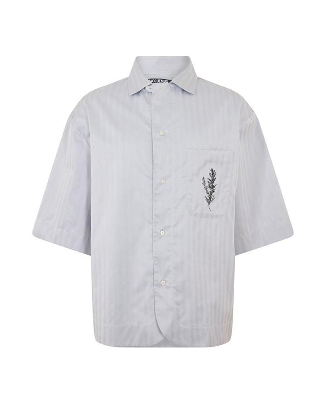 Jacquemus Blue Patterned Short Sleeve Shirt for men