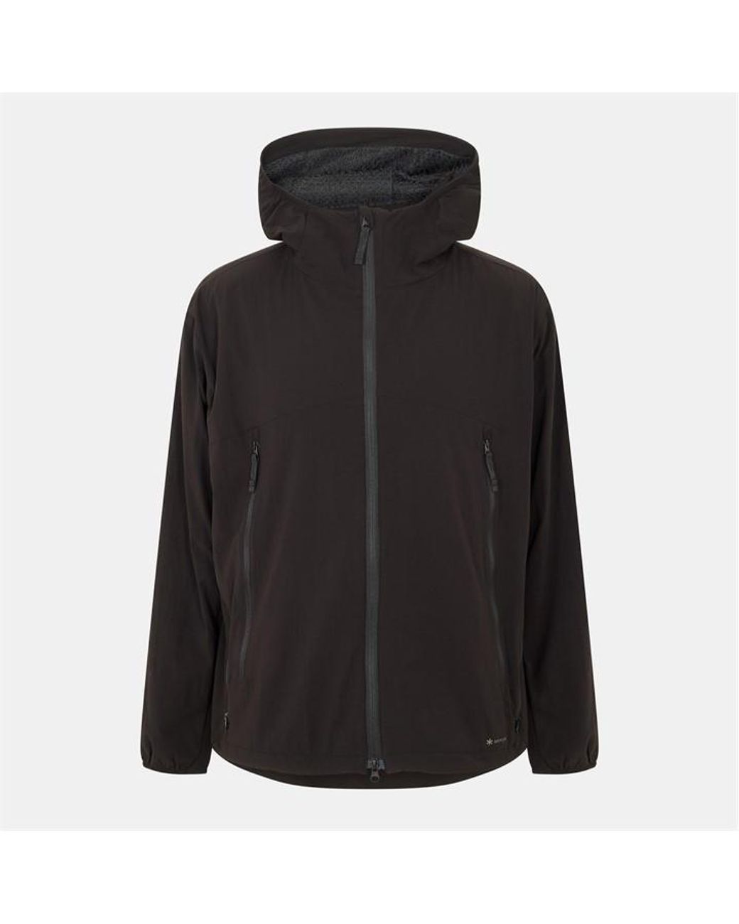 Snow Peak Black Water-Resistant Adjustable Hood Rain Anorak for men