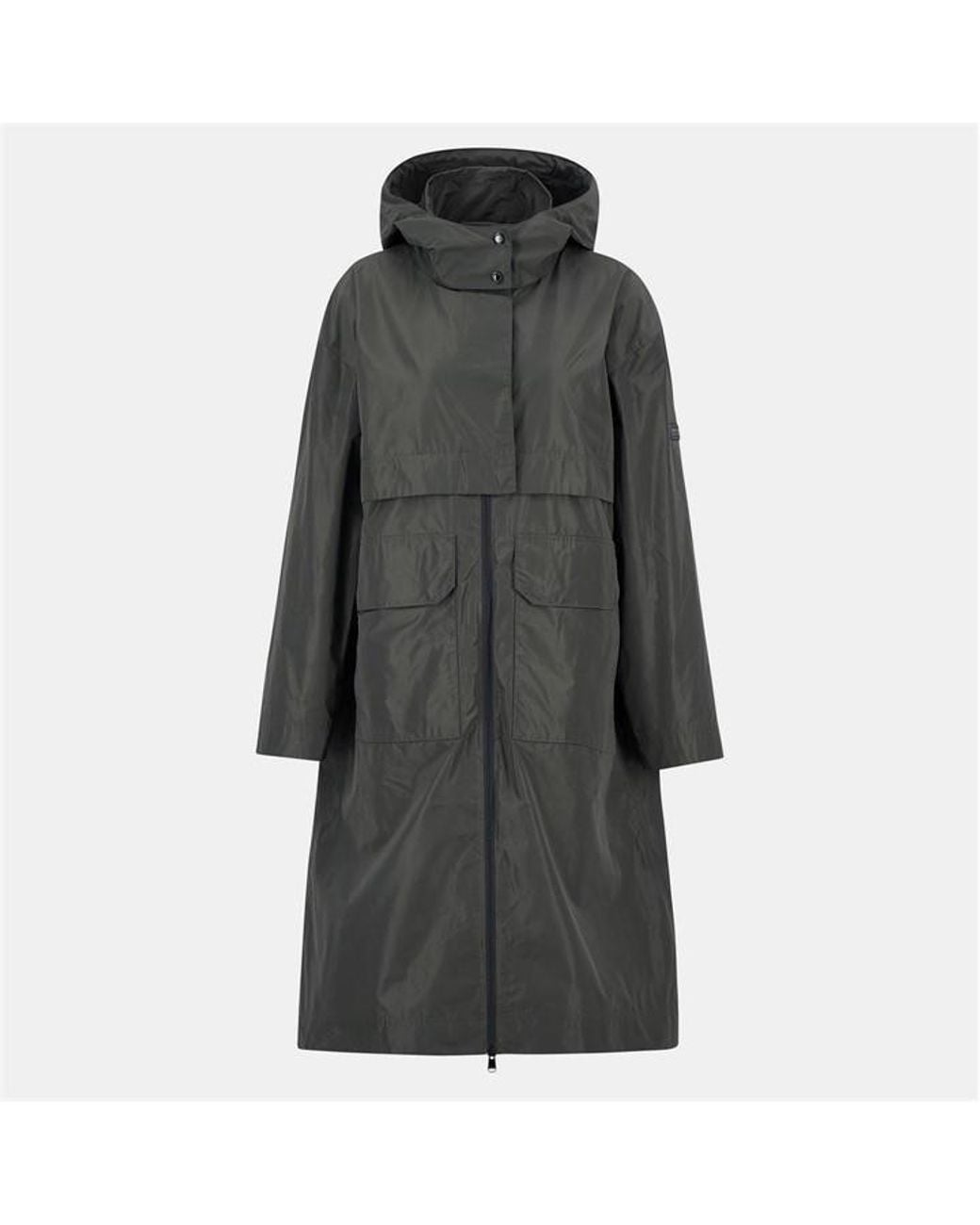 Barbour Gray Roxanna Showerproof Concealed Hood Long Sleeve Rain Anorak
