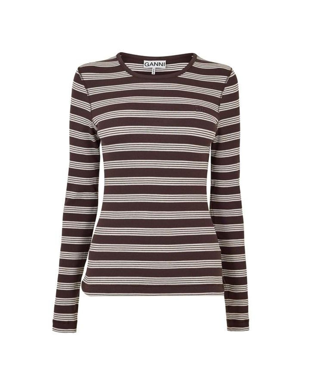 Ganni Brown Long Sleeve T-Shirt