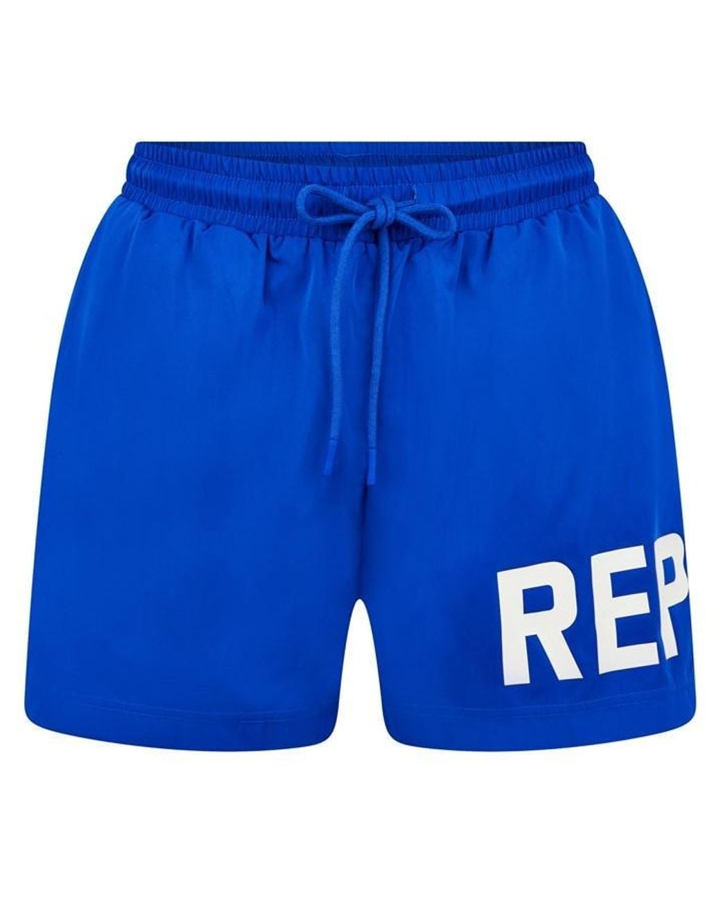 Represent Blue Text Logo Swim Shorts for men