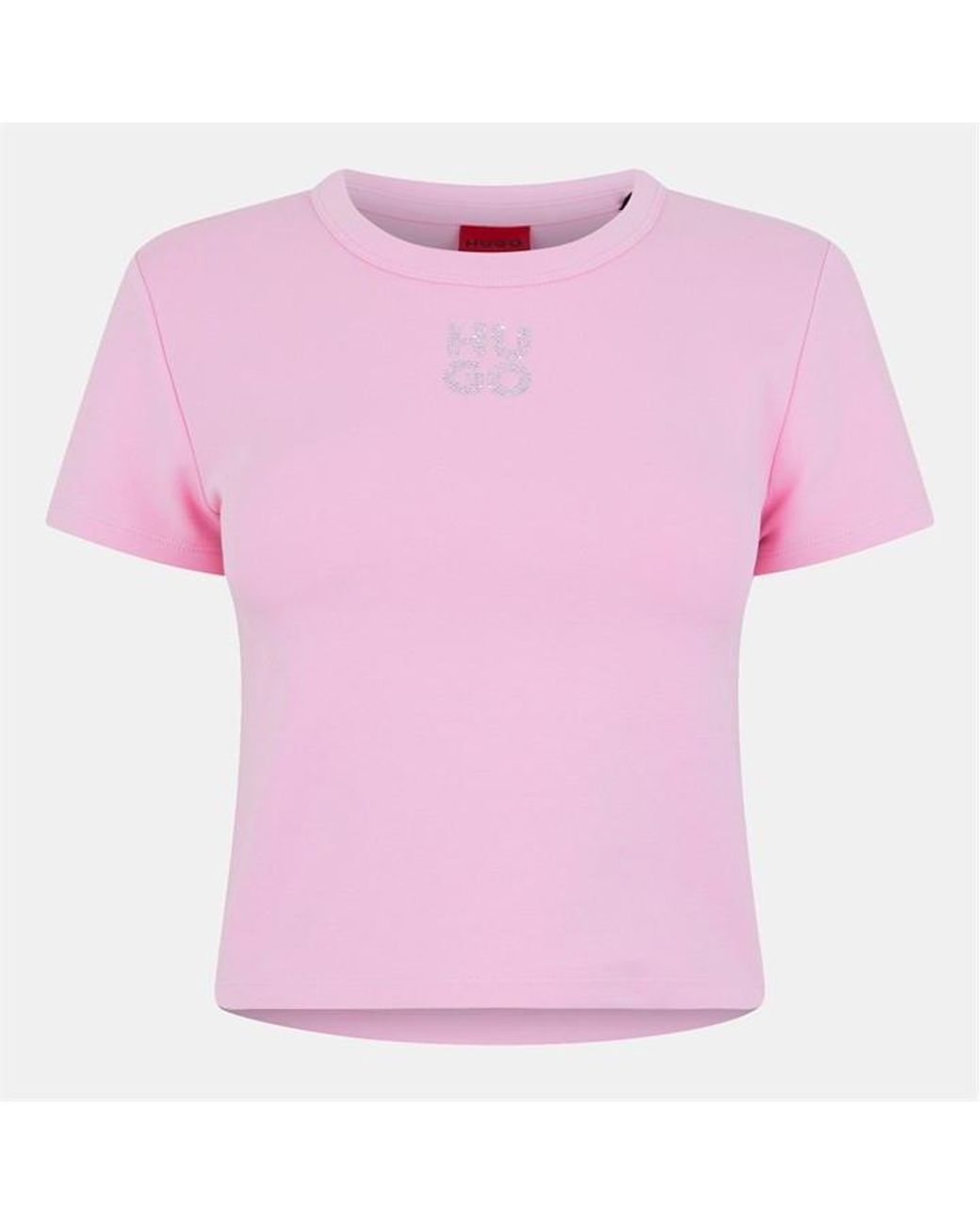 HUGO Pink Delanor Cropped T-shirt