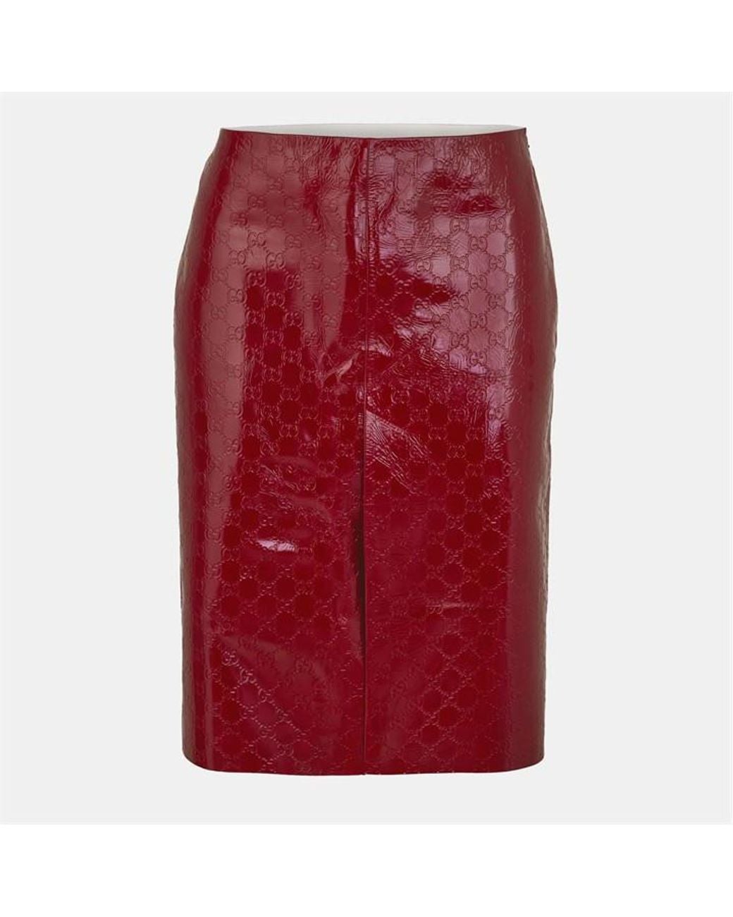 Gucci Red gg Embossed Mid-length Skirt