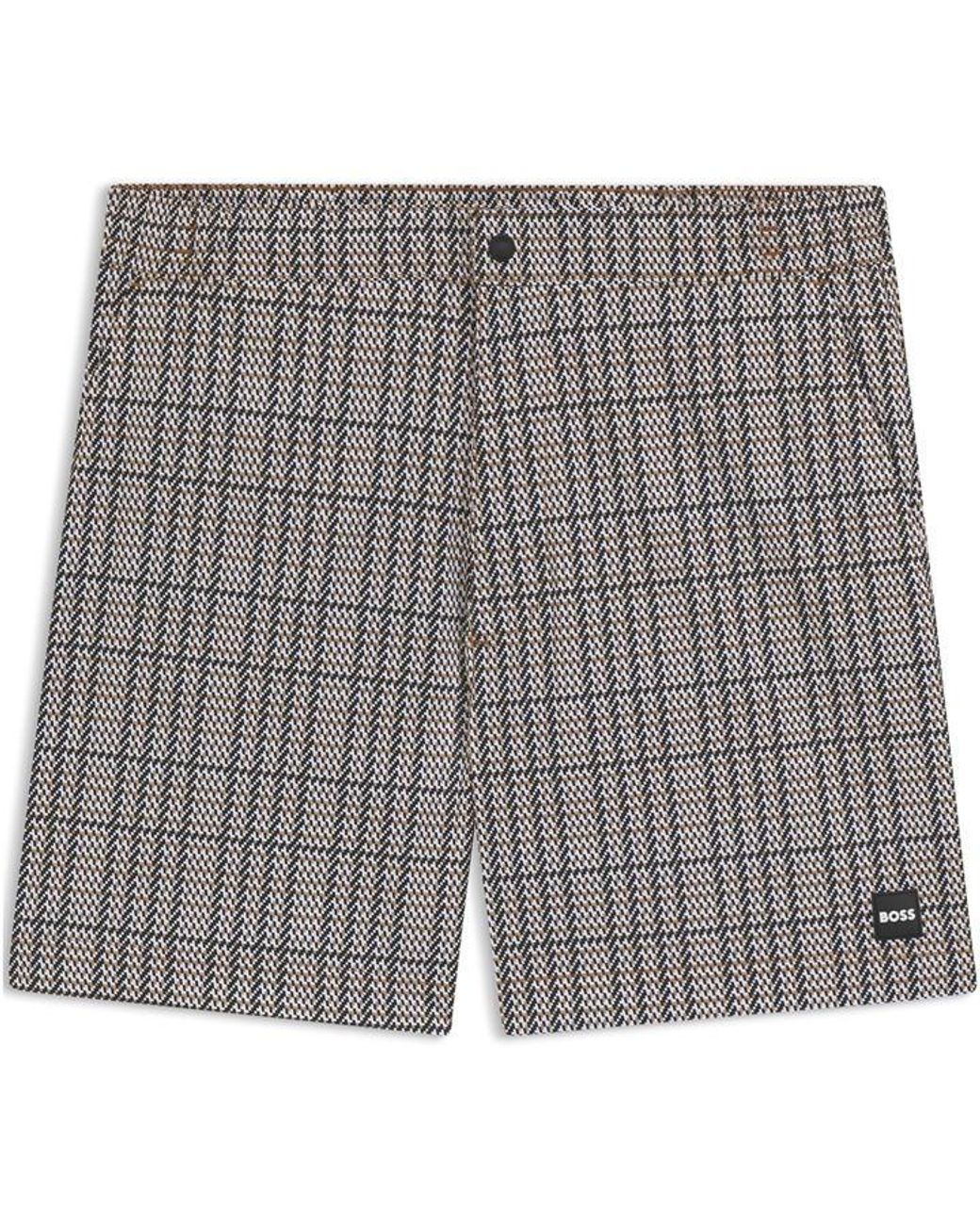 Boss Gray Bw Beach Swim Shorts, Beach To Bar Versatility for men