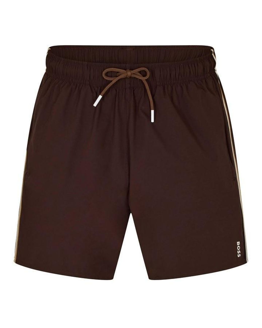 Boss Brown Iconic Swim Shorts for men