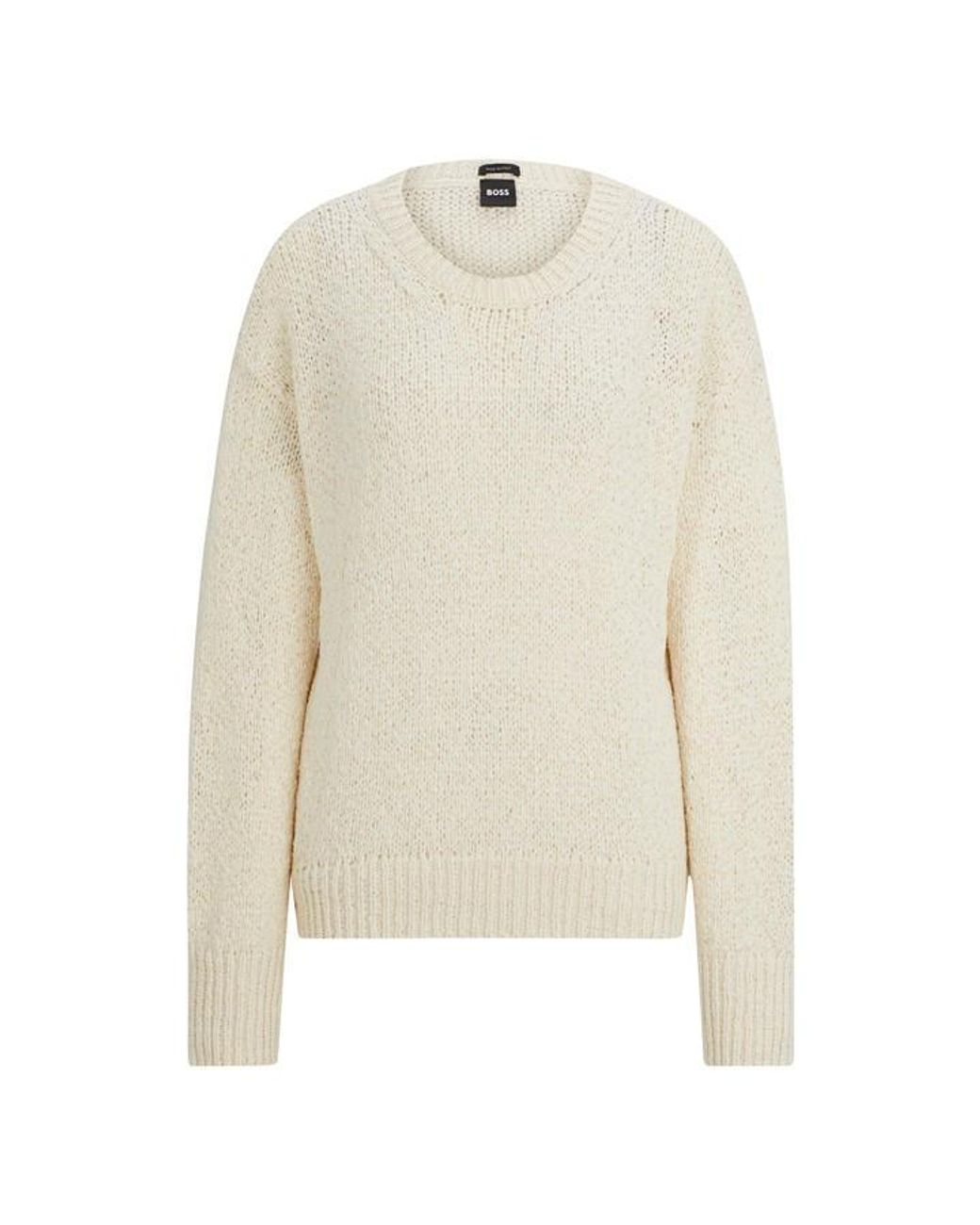 Boss White Dg Vib3 Long-sleeved Round-neck Sweatshirt