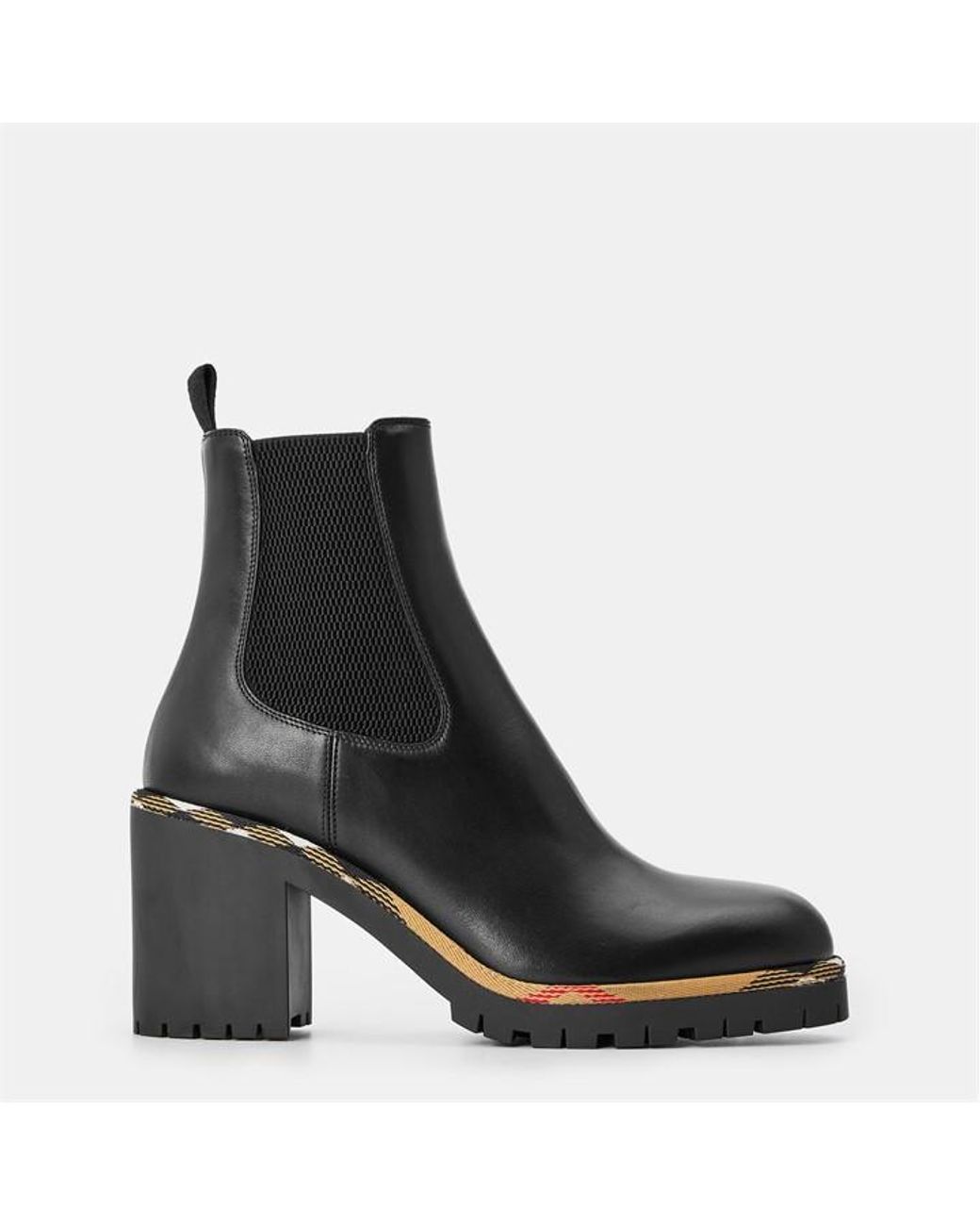 Burberry Black Burb Gravel Sculpted Heel Ankle Boots