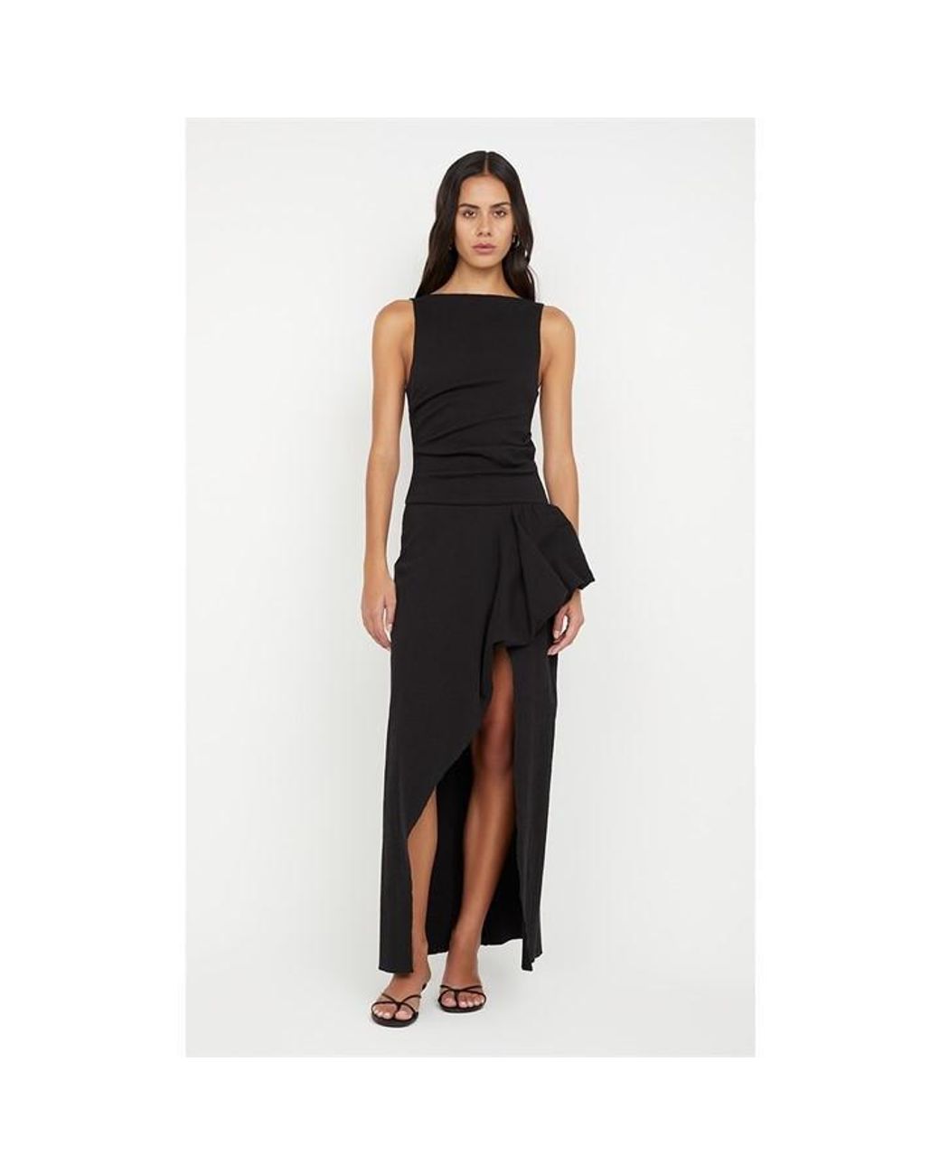 Bec & Bridge Black Rowena Asymmetric Bodycon Dress