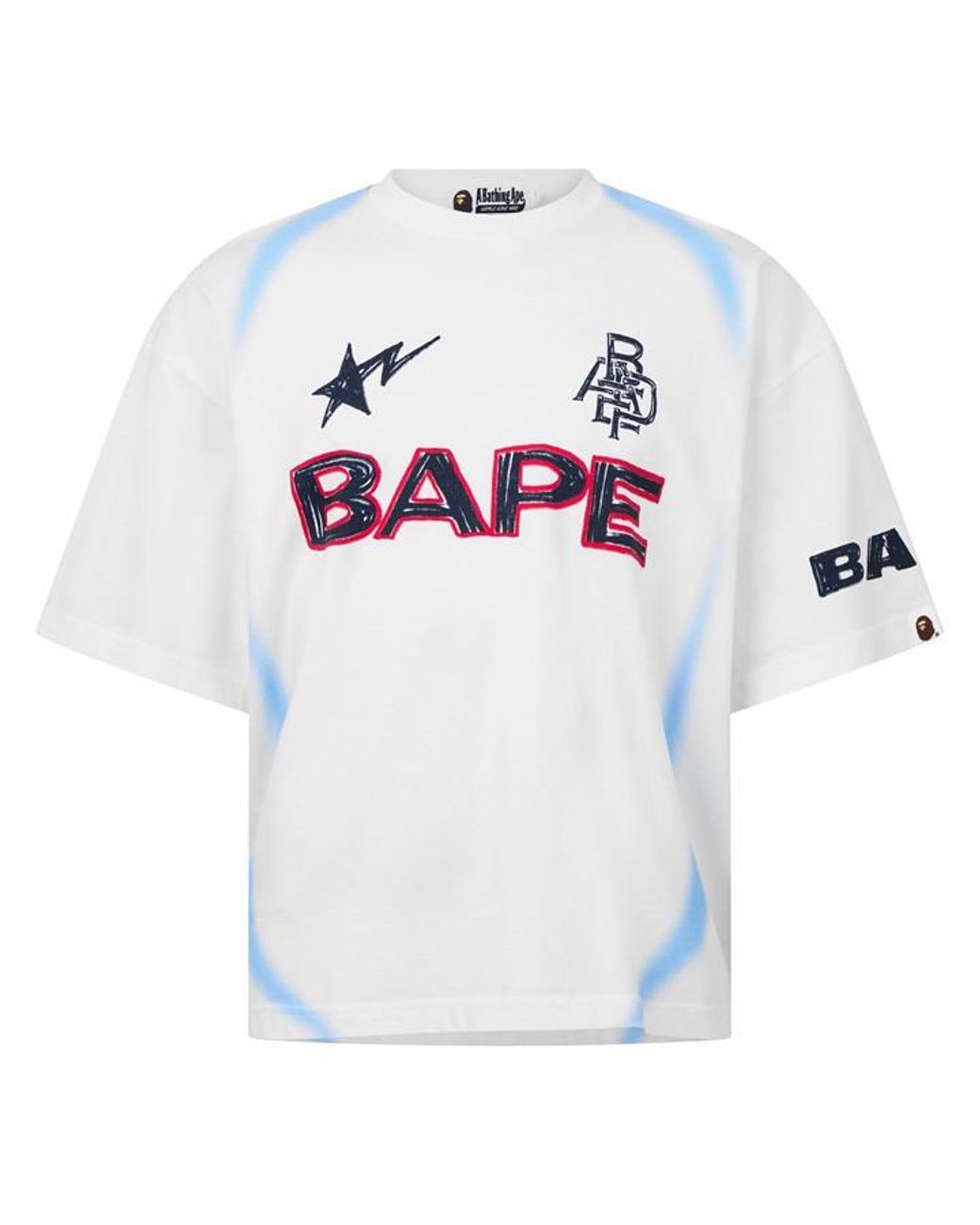 A Bathing Ape White Bape Football Jersey Sn62 for men