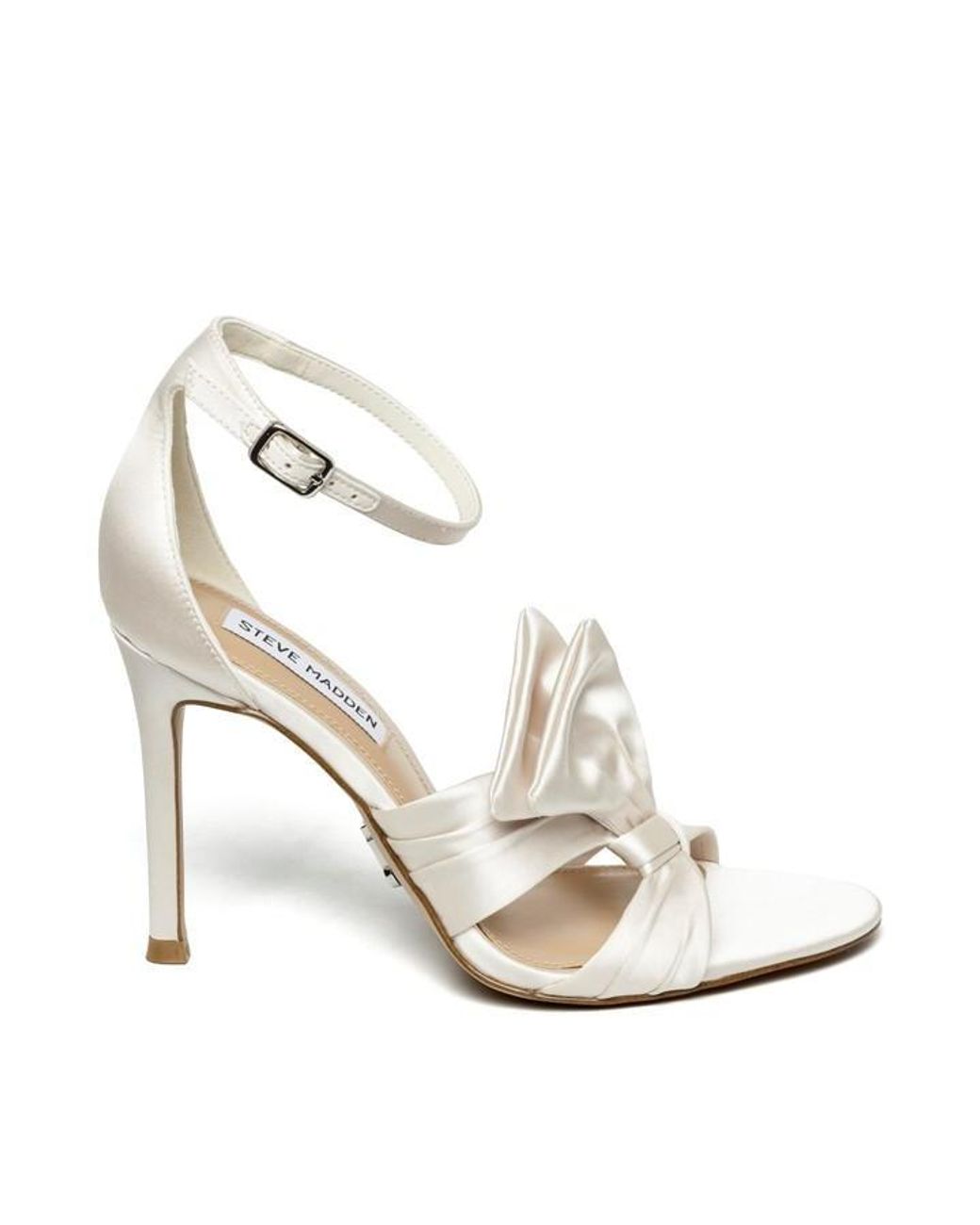 Steve Madden White Bow Heeled Sandal