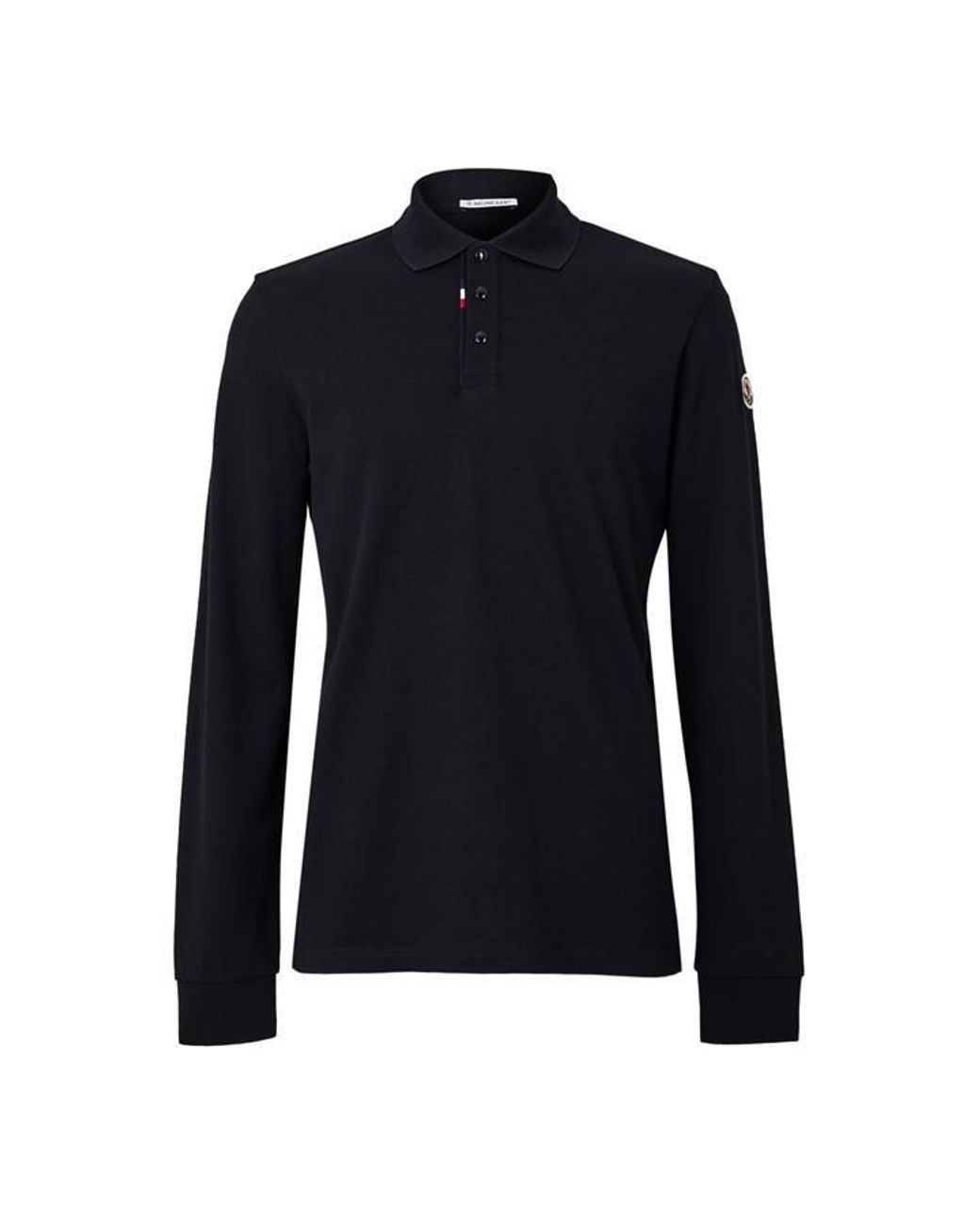 Moncler Black Tric Ls Polo Sn64 for men