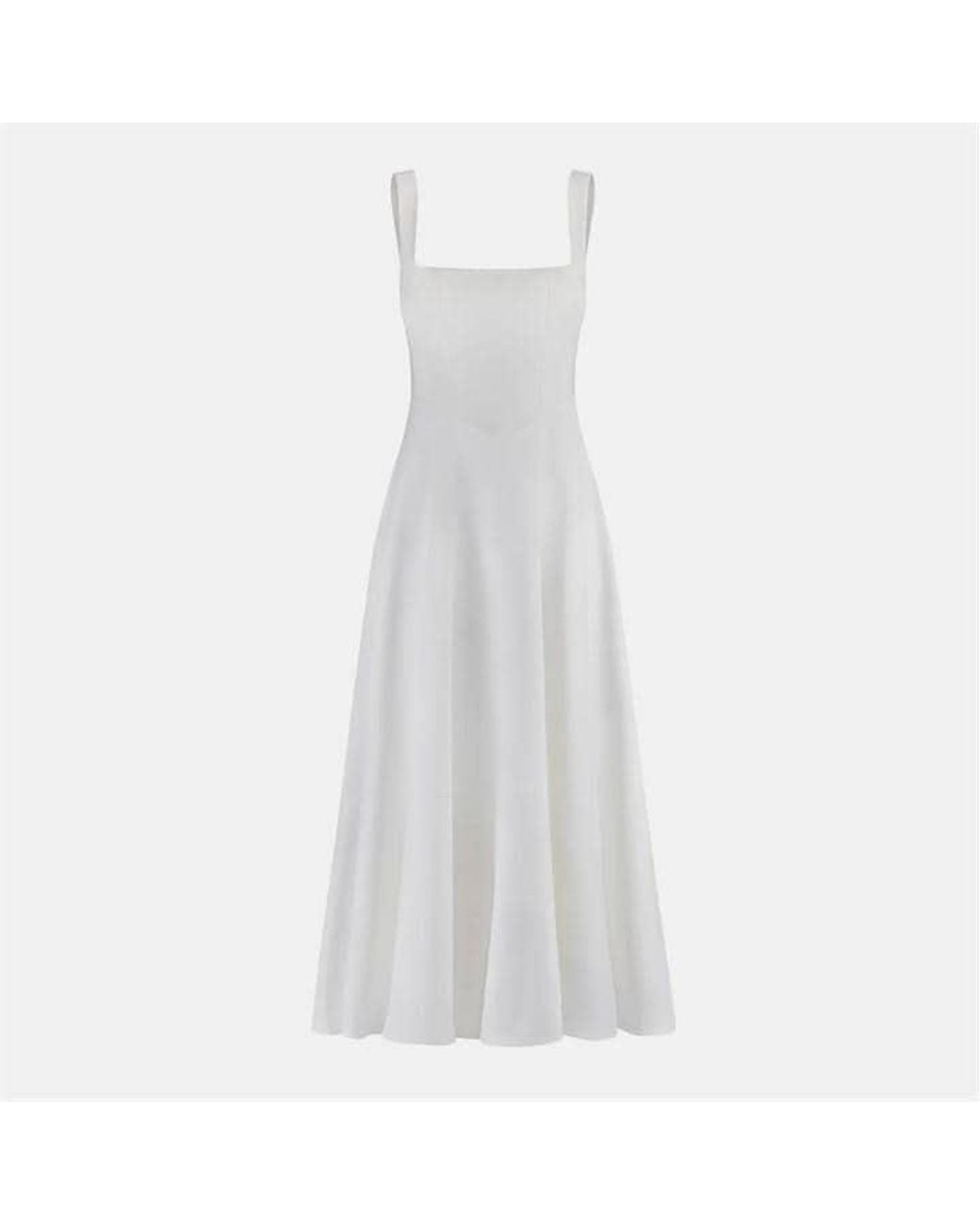 Odd Muse White The Ultimate Muse High Waist Square Neck Midi Dress