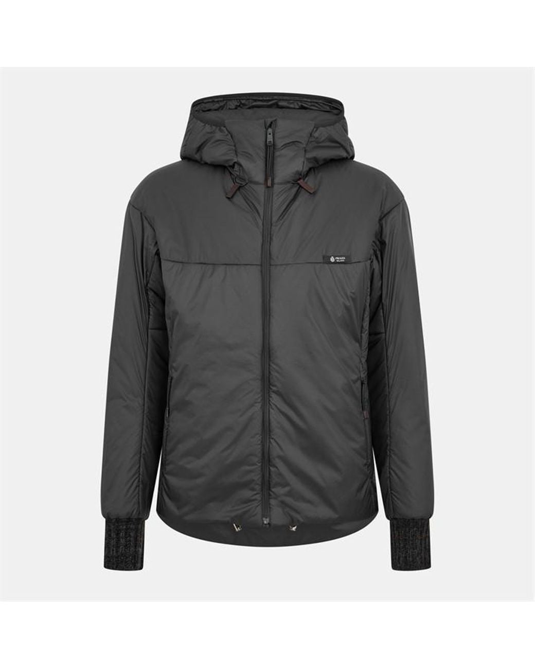 Prada Gray Hooded Medium Puffer Jacket for men