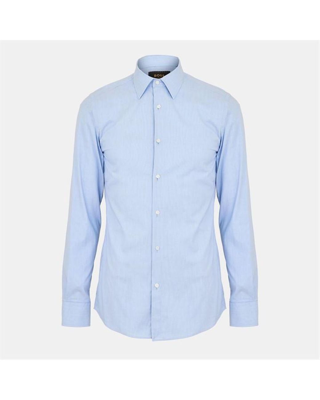 Boss Blue Plain Long-Sleeve Shirt for men