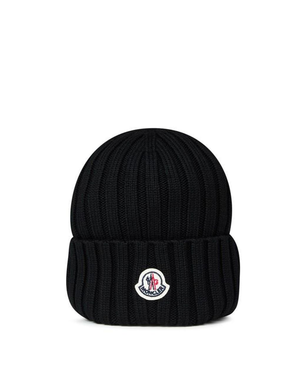 Moncler Black Logo Beanie