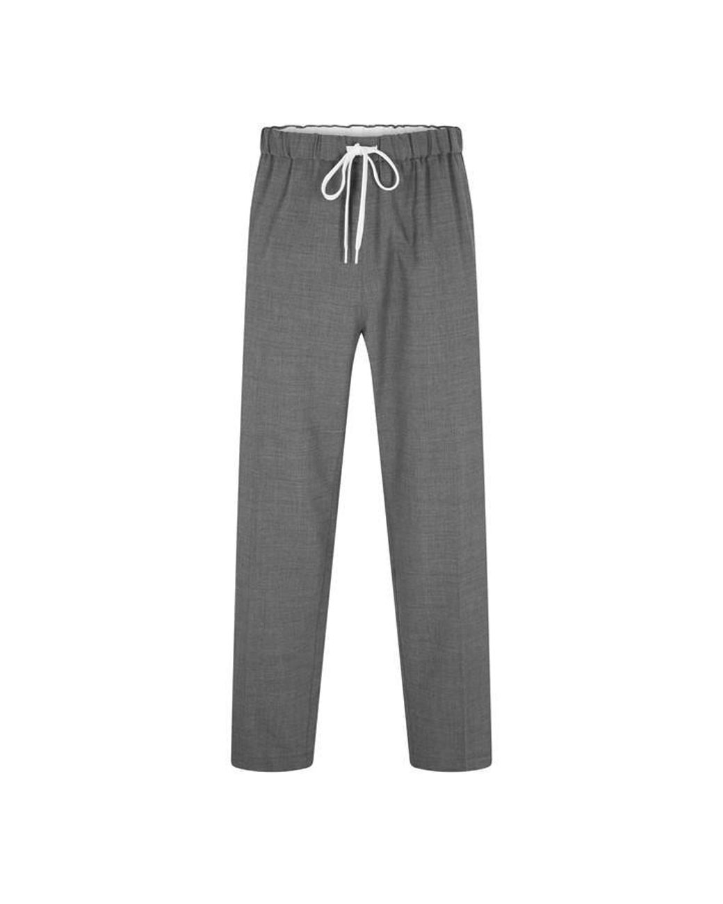 MM6 by Maison Margiela Blue Wool Straight Leg Trousers for men