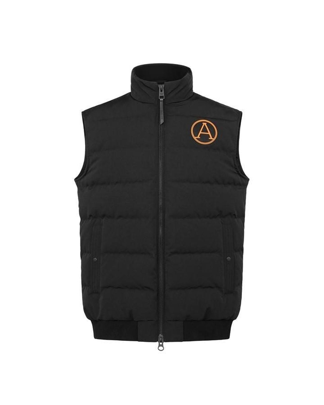 ARCTIC ARMY Black Muskox Baffle Stitched Stand Collar Gilet for men