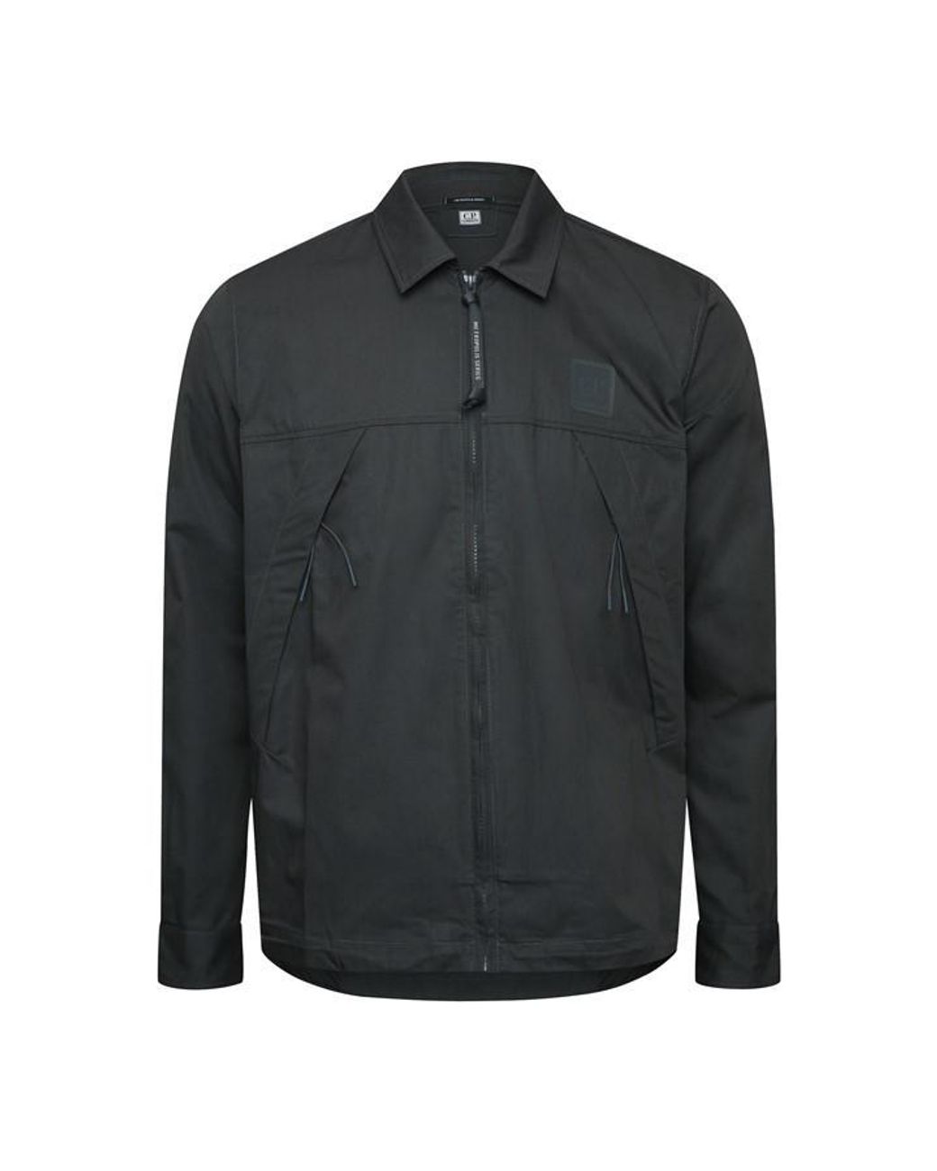 C P Company Black Metropolis Series Gabardine Zip Overshirt for men
