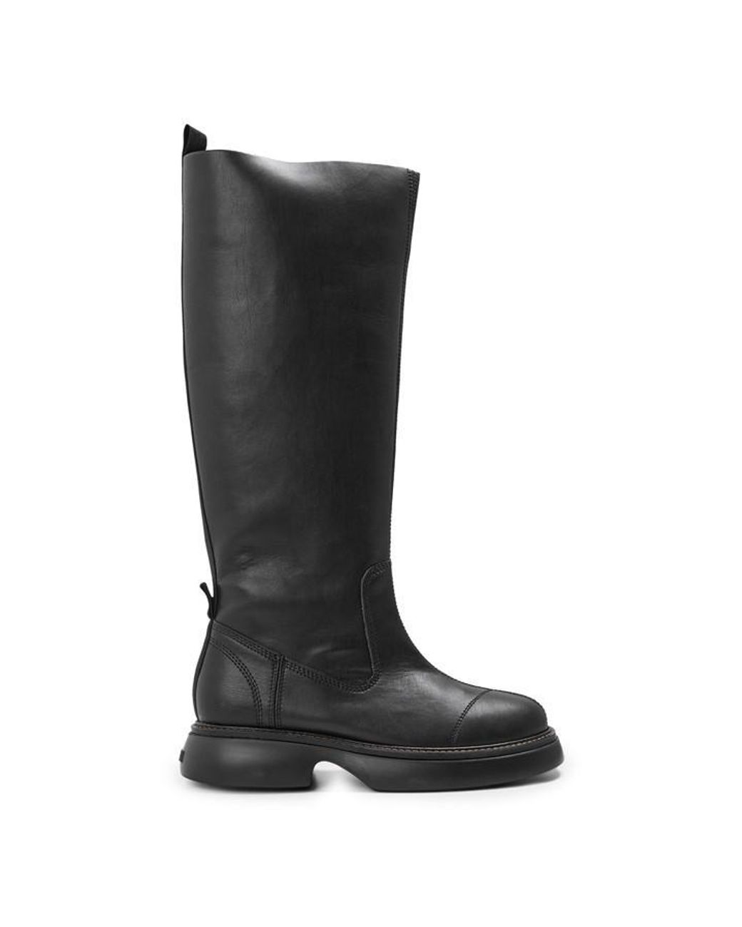 Ganni Black Tubular Knee High Boots